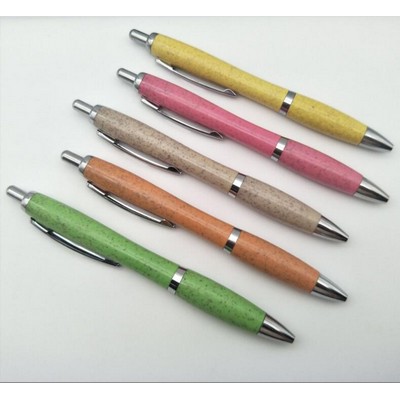 Wheat-Straw Pattern Gel Ink Refillable Ballpoint Pen