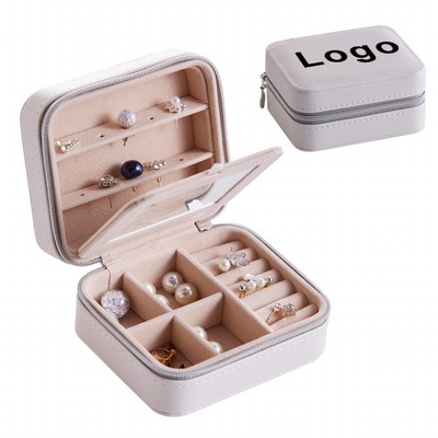 Trendy Small Leather Jewelry Box Display Storage