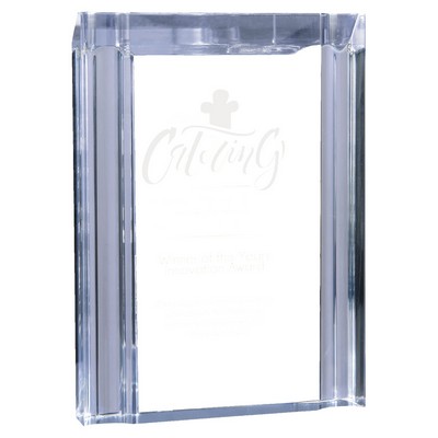 4.75" x 6-1/8" Clear Channel Acrylic Award