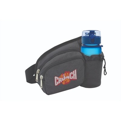 Contour 2-Zipper Fanny Pack w/Bottle Holder