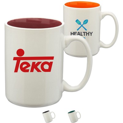 Glossy 15 oz. Two-Tone Ceramic Coffee Mug