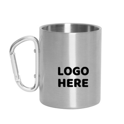 Stainless Steel Camping Mug With Carabiner Handle