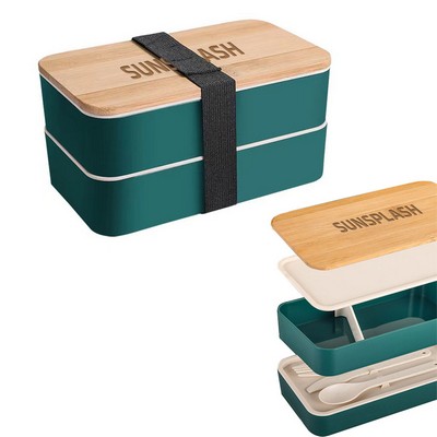 Bento Box With Bamboo Lid & Utensils