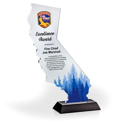 California Award with Black Wood Base - UV Print