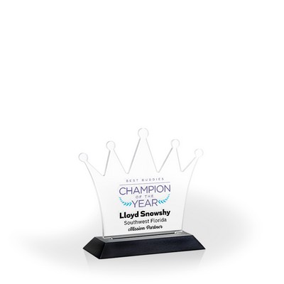 Crown Award with Black Wood Base, Small - UV Print