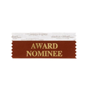 Award Nominee Stk A Rbn Brown Ribbon Gold Imprint