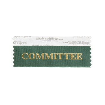 Committee Stk A Rbn Forest Green Rbn Gold Imprint