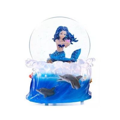 Mermaid Music Box Crystal Snow Globe