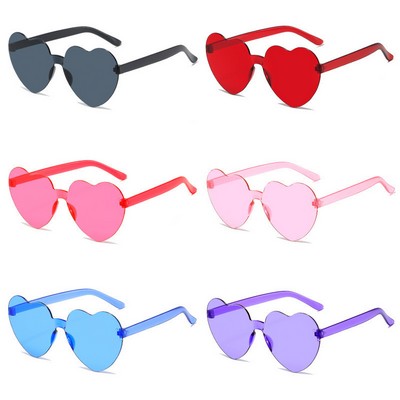 Plastic Heart Shape Sunglasses