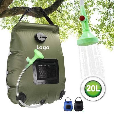 Solar Heating Camping Shower Bag With Removable Hose 5 Gallons/20L