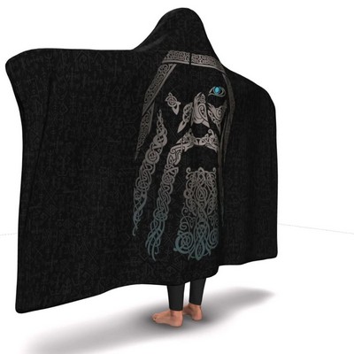 60" x 80" Hooded Sherpa Crystal Velvet Sublimation Cloak Blanket