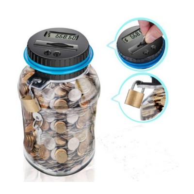 Digital Counting Money Jar with Safety Lock for Kids