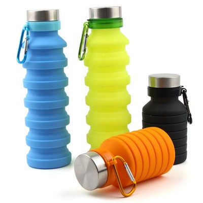 Silicone Collapsible Water Bottle, 20 OZ