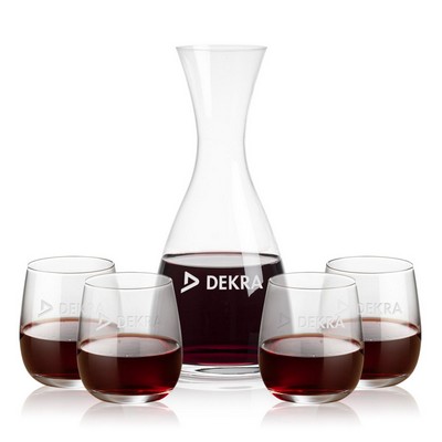 Barham Carafe & 4 Crestview Stemless Wine