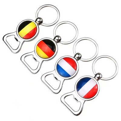 Round Shape Bottle Opener Keychain