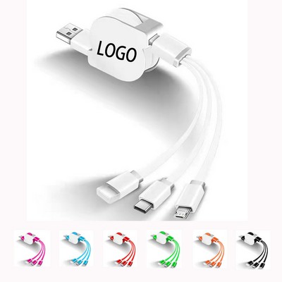 3 In 1 Retractable USB Cable Fast Charger Cord