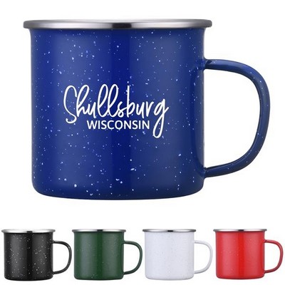 16 Oz. Enamel Mug w/Stainless Steel Rim