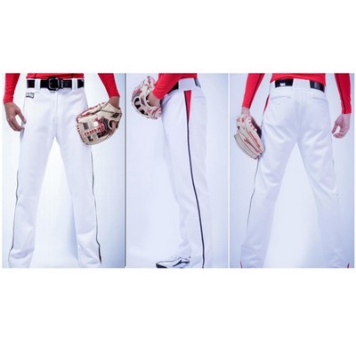 Premium Full Length Solid Color Baseball Pants with Piping and Contrasting Pockets - South Korea Sil