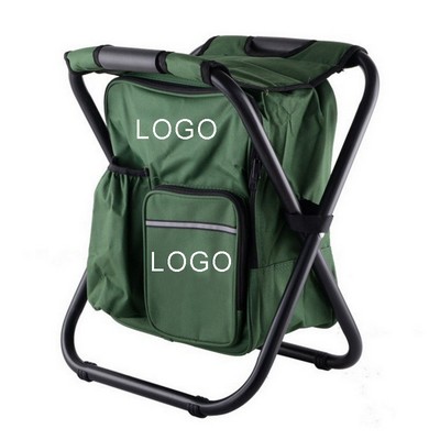 Folding Fishing Cooler Backpack Stool