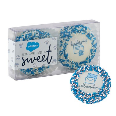 Belgian Chocolate Oreos® Appreciation Sets - 2 Piece Corporate Color™ Nonpareil Sprinkles