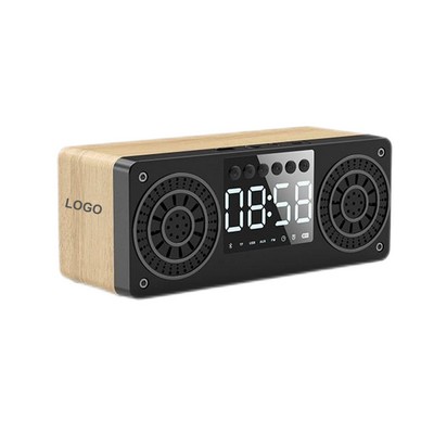 Wood Wireless Speaker with Alarm Clock