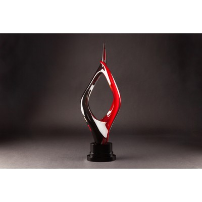 Elibeau Art Glass Sculpture with Base