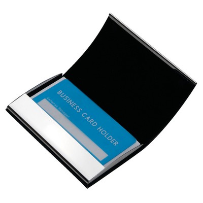 Leatherette Business Card Case with Stainless Steel