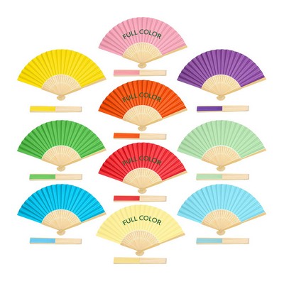 Full Color Bamboo Folding Hand Fans