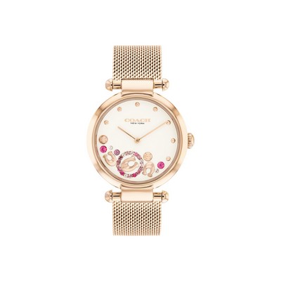 Coach® Cary Ladies Rose Gold Watch w/White Dial