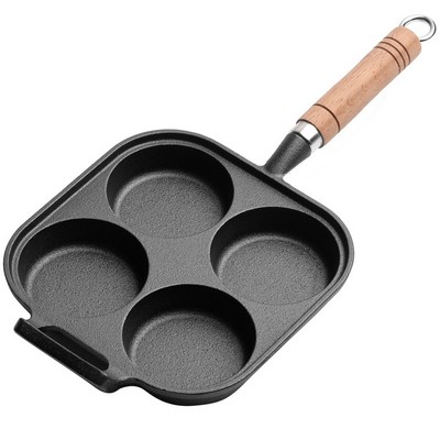 Four Holes One Ear Cast Iron Pan Frying Pan Uncoated Pancake Pan