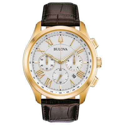 Bulova® Men's Wilton Classic Collection Watch w/Brown Strap