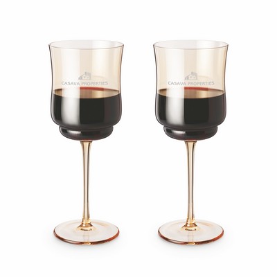 Tulip Stemmed Wine Glass in Amber by Twine Living®