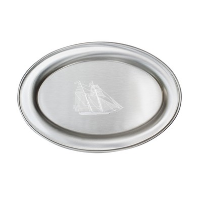 Satin Finish Oval Tray 9 inch