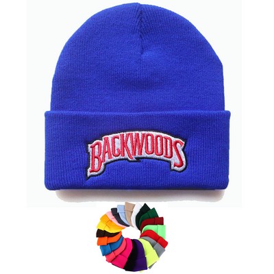 Custom Cuffed Knit Acrylic Beanie With Emblem Or Patch LOGO