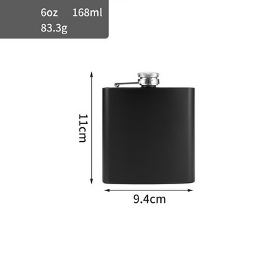 Black 6 OZ Stainless Steel Flask Women Whiskey Flask