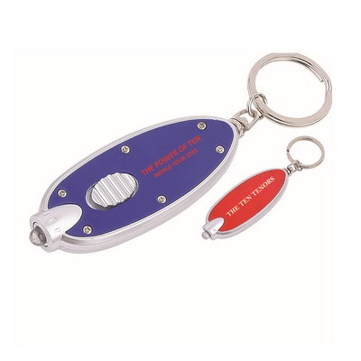 Oval Led Flashlight with Key Chain