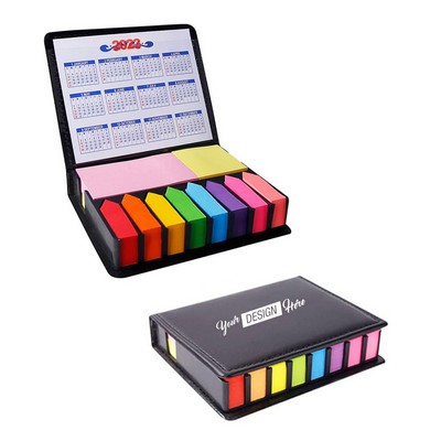 PU Leather Cover Sticky Notes Set With Calendar