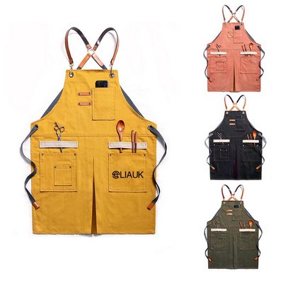 Denim Sleeveless Apron For Adults