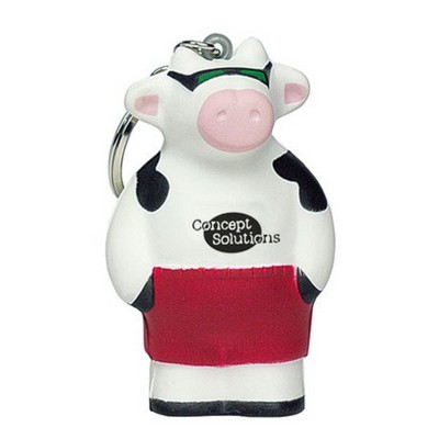 Cool Beach Cow Stress Ball With Keychain