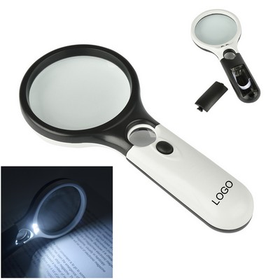 Double Lens Handheld Magnifier With Led Light