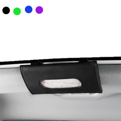 Leather Tissue Holder Car Sun Visor Organizer