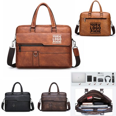 Business Leather Laptop Bag Briefcase