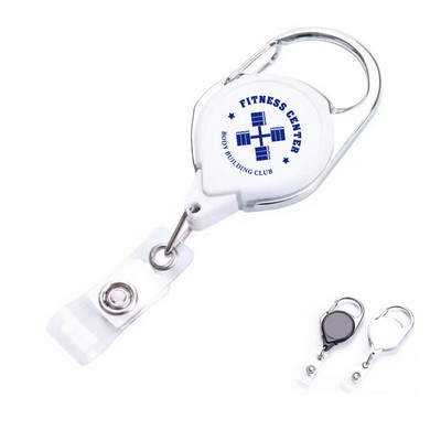 Custom Round Retractable Badge Reel with Carabiner