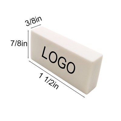 1 1/2"x7/8"x3/8" White Rectangular TPR Eraser (Low MOQ)