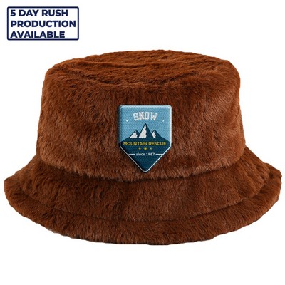 Faux Fur Bucket Hat With Custom Logo