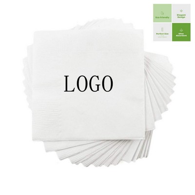 5 Inch Beverage Napkins White