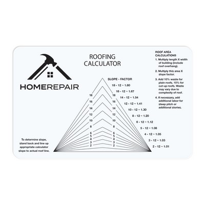 .030 Clear Gloss Copolyester Roof pitch guide (3.375" x 6") Screen-printed