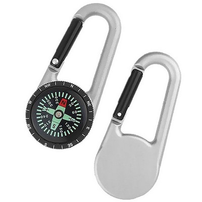 2 In 1 Carabiner Compass - Stylish Zinc Alloy Design