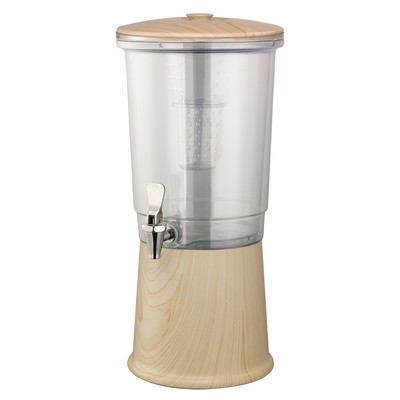 Elite Light Wood Brown Double-Wall Cold Beverage Dispenser