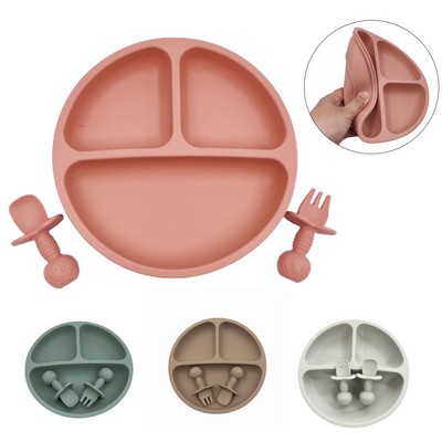 Silicone Divided Suction Plates Set For Baby